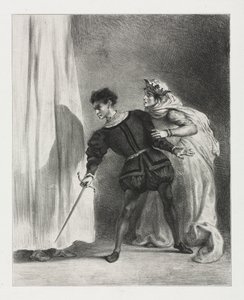 Hamlet: Der Mord an Polonius von Eugène Delacroix
