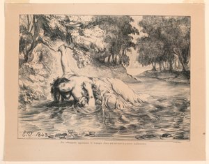 Illustration für Hamlet: Der Tod von Ophelia (IV, 7) von Eugène Delacroix