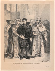 Illustration zu Hamlet. Die Königin versucht, Hamlet aufzuheitern (I,2)