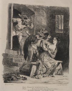 Illustrationen zu Faust: Faust im Gefängnis von Margarete von Eugène Delacroix