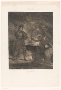 Macbeth konsultiert die drei Hexen