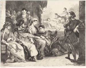 Spieler stellen die Vergiftung von Hamlets Vater dar, Akt III, Szene II, 1835
