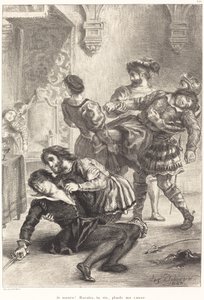 Der Tod von Hamlet, Akt V, Szene II von Eugène Delacroix