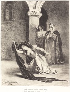 Das Lied der Ophelia Akt IV, Szene V, 1834 von Eugène Delacroix