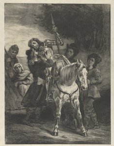 Der verwundete Goetz wird von den Zigeunern aufgenommen, 1836-43 von Eugène Delacroix