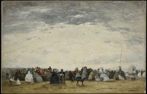 Urlauber am Strand von Trouville