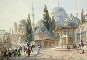 Die Sehzade-Moschee in Konstantinopel von Eugène Napoleon Flandin