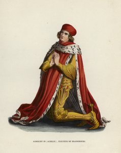 Albrecht III. Achilles, Kurfürst von Brandenburg (farbige Gravur) von European School