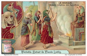 Alte ägyptische religiöse Masken von European School