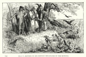 Bela IV kehrt in sein von den Mongolen verwüstetes Land zurück von European School