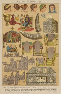 Byzantinisches Mittelalter (Farblithografie) von European School