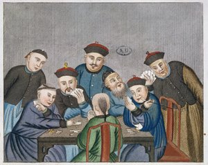 Kartenspieler in China, frühes 19. Jahrhundert von European School