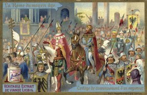 Krönungsprozession eines Kaisers, Rom, Mittelalter