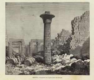 Ägypten - Säulen im großen Hof von Karnak