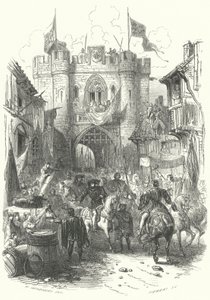 Einzug von Philipp dem Kühnen, Herzog von Burgund, in Antwerpen (Gravur) von European School