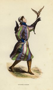 Deutscher Falkner (farbige Gravur)
