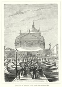 Fest des Redentore, Brücke aus Booten über den Giudecca-Kanal von European School