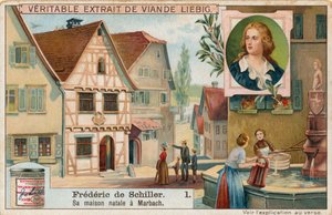 Friedrich Schiller, Liebig-Karte, frühes 20. Jahrhundert von European School
