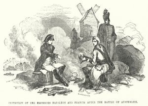 Interview der Kaiser Napoleon und Franz nach der Schlacht von Austerlitz (Gravur) von European School