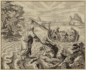 Jesus Christus geht auf dem See Genezareth