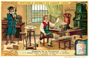 Johann Friedrich Böttger entdeckt das Verfahren zur Herstellung von Porzellan von European School