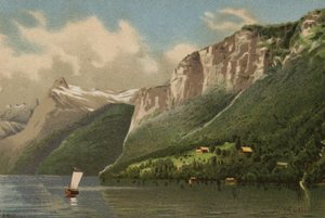 Vierwaldstättersee: Das Rütli (Farblithografie)