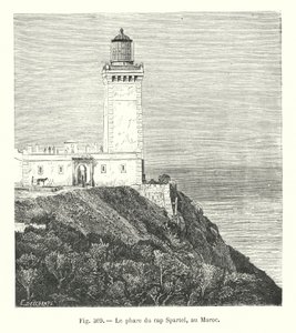 Der Leuchtturm am Kap Spartel, Marokko (Stich) von European School