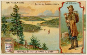Holzfäller und See und Wälder in der Nähe von Kesamonsaari