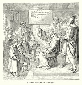 Luther besucht die Schulen (Gravur)