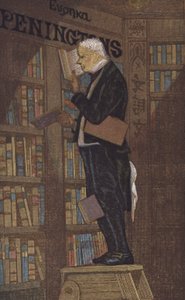 Mann auf einer Leiter in einer Buchhandlung von European School