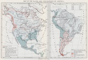Karte der Rassen und Zivilisationen Amerikas