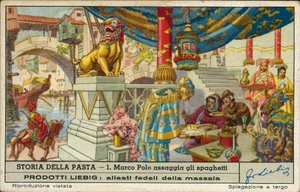 Marco Polo probiert Spaghetti in China von European School