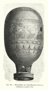 Montgolfière von Abbé Miollan und Janinet, gebaut im Juli 1785 (Stich)