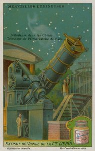 Nebel im Sternbild der Jagdhunde und das Teleskop im Observatorium in Paris