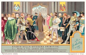 Niklaus von Flüe verhindert, dass die Schweizer Kantone gegeneinander in den Krieg ziehen von European School