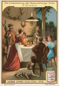 Öllampe, Liebig-Karte, frühes 20. Jahrhundert