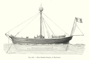 Französisches Feuerschiff, der Ruytingen (Stich) von European School