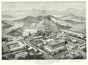 Rekonstruktion des antiken Olympia, Griechenland