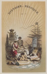 Die Geschichte Belgiens (farbige Gravur)