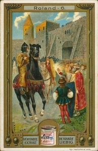 Die Geschichte von Roland, Liebig-Karte, frühes 20. Jahrhundert von European School