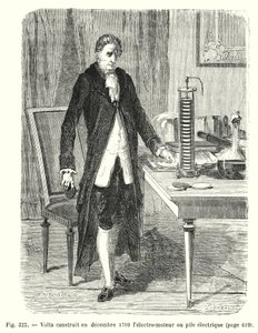 Volta baute im Dezember 1799 den Elektromotor oder die elektrische Batterie