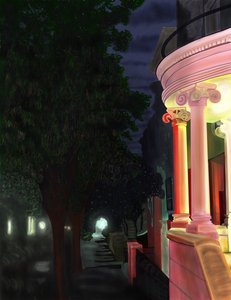 Ecke der Siebten Straße und Prospect Park West bei Nacht von Evan Sklar