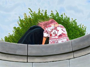 Paar im Tuileriengarten