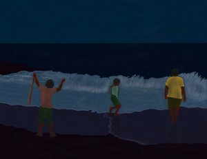 Final Fire Island Strand bei Nacht von Evan Sklar
