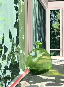Grüne Vase auf Veranda, Brooklyn