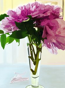 Magenta Pfingstrosen in Vase von Evan Sklar