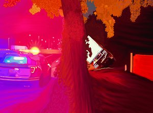 Umgekippter Lastwagen von Evan Sklar