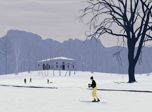 Skifahrer, Prospect Park, Brooklyn von Evan Sklar