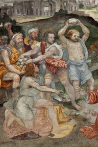 Die Steinigung des Heiligen Stephanus, Fresko, um 1550 von Evangelista Luini