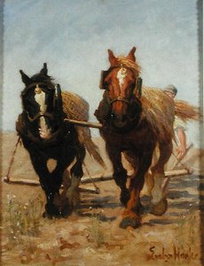 Das Pflugteam, Sussex Downs von Evelyn Harke